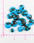 Fancy Frit Balls - Light Cyan Blue with Dark Brown Streaks