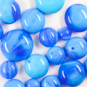 Frit Balls - Light Blue & Cobalt Blue streaky