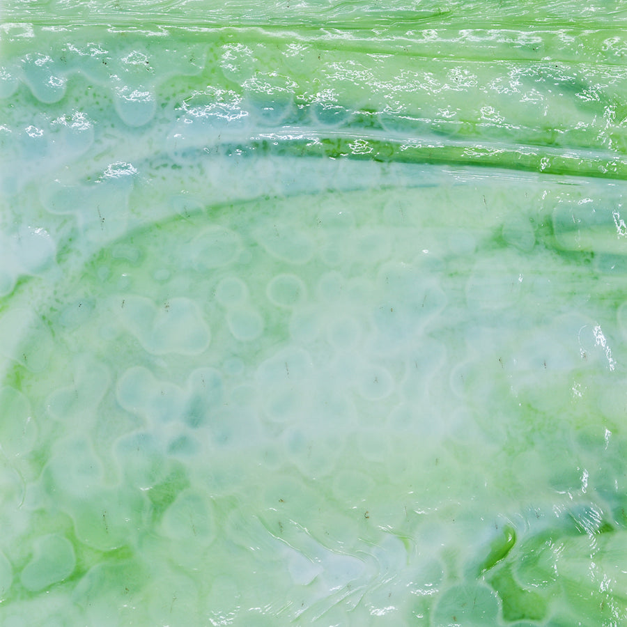 Light Celery Green Opalescent, Lime Green Transparent, Mottle