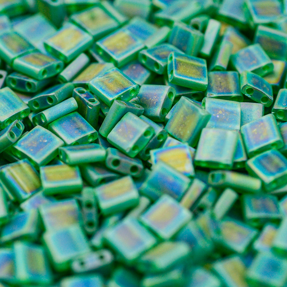 Matte Transparent Green AB Miyuki Tila Bead