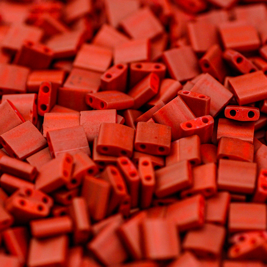 Matte Metallic Brick Red Miyuki Tila Bead