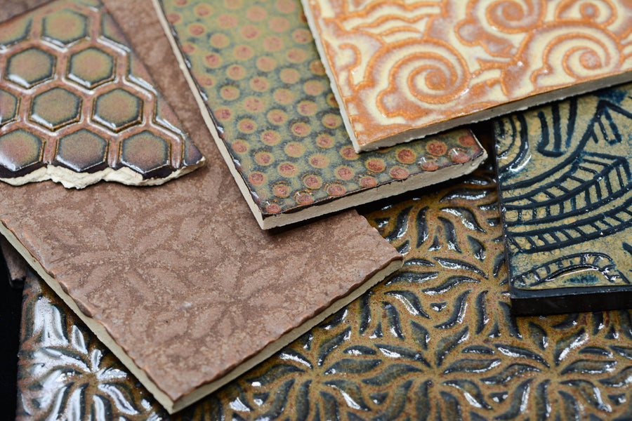 Browns and Blacks - Handmade Ceramic Tile Scraps