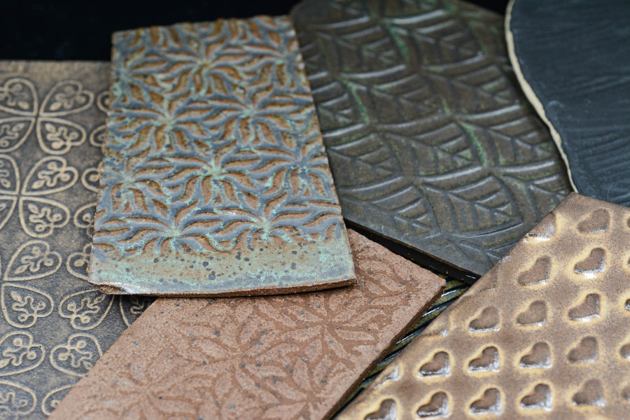 Browns and Blacks - Handmade Ceramic Tile Scraps