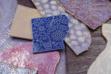 Purples - Handmade Ceramic Tile Scraps - 1/2lb