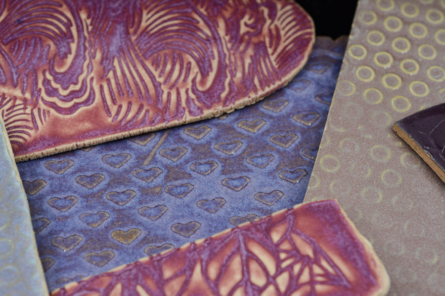 Purples - Handmade Ceramic Tile Scraps