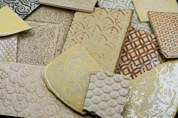 Yellow - Handmade Ceramic Tile Scraps - 1/2lb