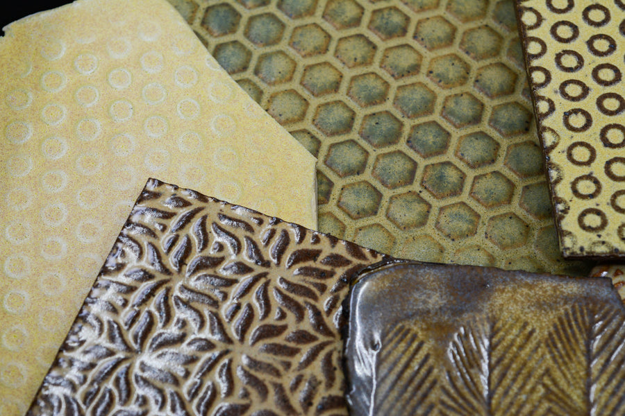 Yellow - Handmade Ceramic Tile Scraps - 1/2lb