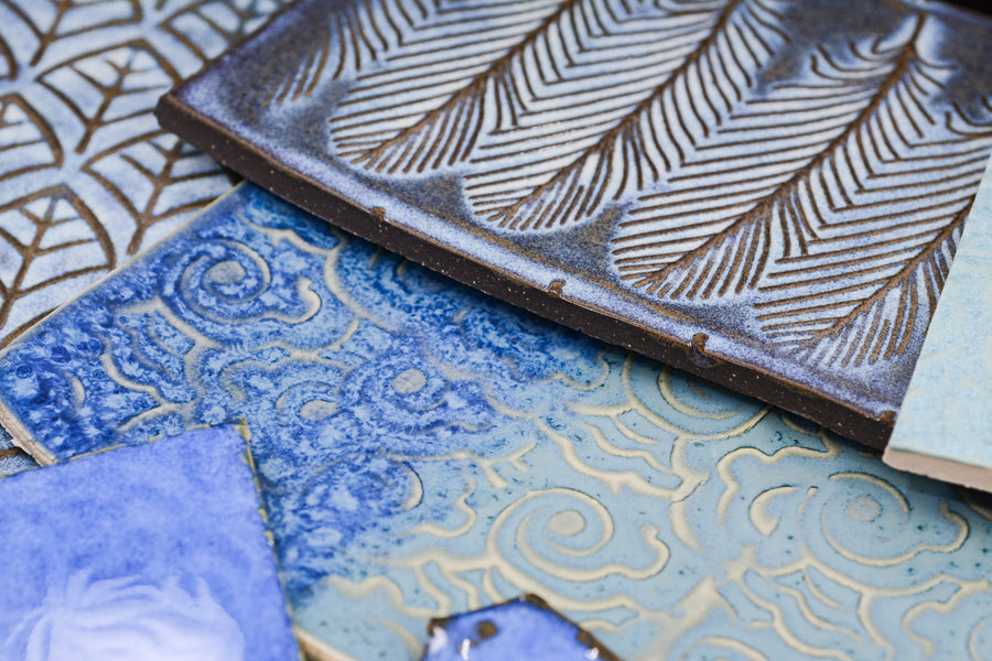Blues - Handmade Ceramic Tile Scraps
