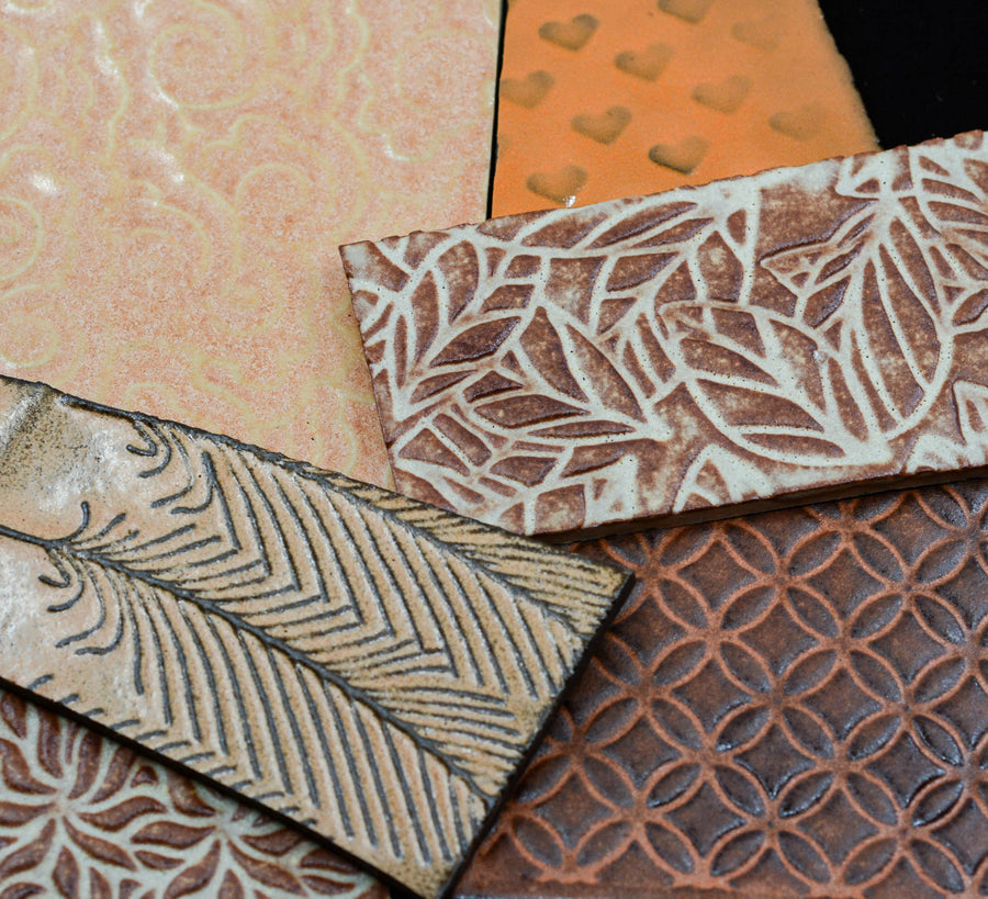Orange - Handmade Ceramic Tile Scraps - 1/2lb