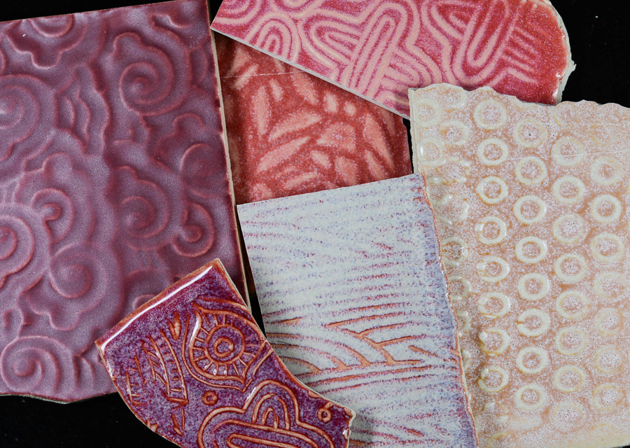 Pinks - Handmade Ceramic Tile Scraps