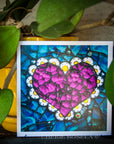 Glitter Pink Heart - Blank Greeting Card