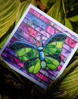 Chartreuse Butterfly - Blank Greeting Card